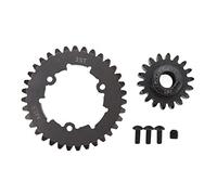 RC Spur Motor Gear Set Premium Steel 35T Spur Gear Pinion Remplacement de Traxxas x Maxx 6S 8S 1/5 RC Car Black M1.5 Module d'engrenage avec vis (18T)