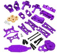 Rc Suspension PièCes Pour Losi Micro B 2WD Pour Buggy RTR 1/24 Moyeux Direction C Kit Bras Suspension Amélioration Voiture RC Pièces Réparation Modification(Purple)
