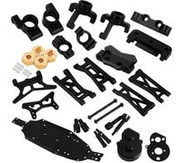 Rc Suspension PièCes Pour Losi Micro B 2WD Pour Buggy RTR 1/24 Moyeux Direction C Kit Bras Suspension Amélioration Voiture RC Pièces Réparation Modification(Black)
