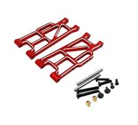 Rc Suspension PièCes Pour MJX Pour Hyper Go 10208 V2 1/10 Bras Oscillant Suspension Avant Arrière Métal Amélioration Voiture RC Réparation Modification Pièces Accessoires(Red,Rear)