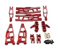 RC Suspension Raccords Pour FSR Pour Tank Sharks Pour Cheetah Pour Atom Leopard Pour Thunder 1/8 Métal Bras Oscillant Kit Coupelle Direction Voiture RC Pièces Rechange(Red)