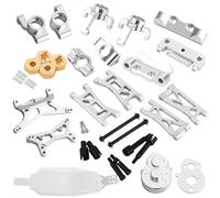 RC Suspension Raccords Pour Losi Micro B 2WD Pour Buggy RTR 1/24 Moyeux Direction C Kit Bras Suspension Amélioration Voiture RC Pièces Réparation Modification(Silver)