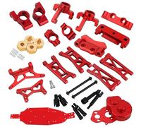 RC Suspension Raccords Pour Losi Micro B 2WD Pour Buggy RTR 1/24 Moyeux Direction C Kit Bras Suspension Amélioration Voiture RC Pièces Réparation Modification(Red)