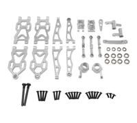 RC Suspension Raccords Pour SCY 16101 16102 16103 16104 16106 16201 1/16 Métal Amélioré Bras Suspension Avec Roulements Voiture RC Pièces Réparation Modification(Silver)