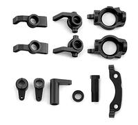 RC Swing Bras Steering Cup Set Metal Front & Rear Low Swing Bras Steering Cup Bras Axle Mount C Base pour ZD Racing 1/10 DBX-10 RC Upgrade Spare Modification Part (Groupe de direction & Noir)
