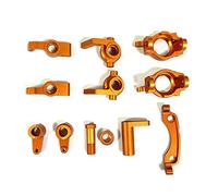 RC Swing Bras Steering Cup Set Metal Front & Rear Lower Swing Bras Steering Cup Bras Axle Mount C Base pour ZD Racing 1/10 DBX-10 RC Upgrade Spare Modification Part (Groupe de direction & Orange)