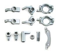 RC Swing Bras Steering Cup Set Metal Front & Rear Lower Swing Bras Steering Cup Bras Axle Mount C Base pour ZD Racing 1/10 DBX-10 RC Upgrade Spare Modification Part (Groupe de direction & Argent)