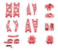 Rc Tasse Direction pour Arrma 2S pour Granite pour Typhon pour Grom 1/18 Coupelle Direction Suspension Bras Triangulaire Couvercle Boîte Vitesses Pièces Voiture RC en Aluminium(Red)