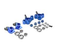 Rc Tasse Direction pour Arrma pour Kraton pour Outcast 1/8 Fusée Direction en Métal Blocs Direction pour Porte-moyeu Arrière Pièces Mise À Niveau pour Voiture RC(Blue,Rear and Front)