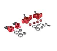 Rc Tasse Direction pour Arrma pour Kraton pour Outcast 1/8 Fusée Direction en Métal Blocs Direction pour Porte-moyeu Arrière Pièces Mise À Niveau pour Voiture RC(Red,Rear and Front)