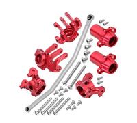 Rc Tasse Direction pour Axial RBX10 pour Ryft 4WD AXI03005 1/10 Alu C-Hubs Bras De Fusée Tige De Direction Bras De Fusée Arrière Accessoires De Mise À Niveau De Voiture RC(Red)