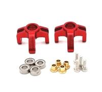 Rc Tasse Direction pour FMS FCX24M pour Camel D90 D110 pour Defender First pour Range pour Rover Found 1/24 Coupe Direction Avant Métal Pièces Détachées Voitures RC(Red)