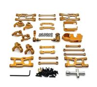 Rc Tasse Direction pour JJRC C8803 pour WLtoys XDKJ-001 XDKJ-006 AM-X12 1/14 1/12 Métal Bras Oscillant Tige Traction Kit Tasse Direction Voiture sur Chenilles RC Pièces pour Buggy(Yellow)