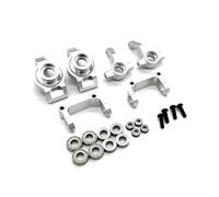 Rc Tasse Direction pour Tamiya pour Fighter pour Nxgen DT04 58741 1/10 Tasse Direction Métal Support C Moyeu Roue Arrière Télécommande Accessoires Voiture(Silver)
