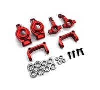Rc Tasse Direction pour Tamiya pour Fighter pour Nxgen DT04 58741 1/10 Tasse Direction Métal Support C Moyeu Roue Arrière Télécommande Accessoires Voiture(Red)