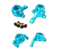 Rc Tasse Direction pour Tamiya pour TT-02B 1/10 pour Porte-fusées De Direction Avant Et Arrière en Métal pour Porte-moyeux Direction Pièces Mise À Niveau Voiture Drift RC(Blue,Front and Rear)