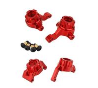 Rc Tasse Direction pour Tamiya pour TT-02B 1/10 pour Porte-fusées De Direction Avant Et Arrière en Métal pour Porte-moyeux Direction Pièces Mise À Niveau Voiture Drift RC(Red,Front and Rear)