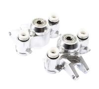 Rc Tasse Direction pour Traxxas pour E-revo pour Summit pour E-maxx 1/10 Avant Arrière Bloc De Direction en Aluminium pour Porte-essieux avec Roulement #5334 Voiture RC(Silver)