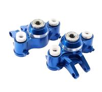 Rc Tasse Direction pour Traxxas pour E-revo pour Summit pour E-maxx 1/10 Avant Arrière Bloc De Direction en Aluminium pour Porte-essieux avec Roulement #5334 Voiture RC(Blue)
