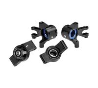 Rc Tasse Direction pour Traxxas pour Mini pour Maxx pour Xrt pour Slash pour Rallye Gpm 7075 Blocs Direction Avant Alliage Moyeux Arrière Grand Roulement Pièces Voiture RC(Black)