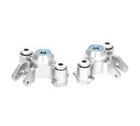 Rc Tasse Direction pour Traxxas Slayer pour Summit pour Revo 1/10 Bloc De Direction Avant Et Arrière en Alliage pour Porte-essieux Roulement Accessoires De Voiture RC(Silver)