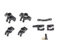 Rc Tasse Direction pour Typhon pour Grom 2S pour Arrma pour Granite 1/18 Boîtier De Direction Avant Et Arrière en Aluminium pour Voiture Télécommandée Monster Truck(Black)