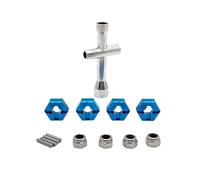 Rc Tasse Direction pour UDIRC GR M16 Kit Mise À Niveau Métallique Moyeu Direction pour Porte-moyeu Bras Suspension Biellette Tour D'amortisseur Accessoires Voitures RC(Blue,Adapter)