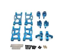Rc Tasse Direction Pour Wltoys 144001 144010 124007 124008 124016 124017 124018 124019 Ensemble Bras Suspension Pour Porte Moyeux Direction Métal Pièces Mise Niveau Voitures Radiocommandées(Blue)