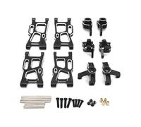 Rc Tasse Direction Pour Wltoys 144001 144010 124007 124008 124016 124017 124018 124019 Ensemble Bras Suspension Pour Porte Moyeux Direction Métal Pièces Mise Niveau Voitures Radiocommandées(Black)