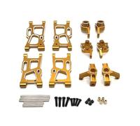 Rc Tasse Direction Pour Wltoys 144001 144010 124007 124008 124016 124017 124018 124019 Ensemble Bras Suspension Pour Porte Moyeux Direction Métal Pièces Mise Niveau Voitures Radiocommandées(Yellow)