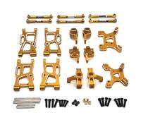 Rc Tasse Direction Pour Wltoys 144001 144010 124007 124008 124017 124019 Bras Suspension Métal Coupelle Direction Pour Porte Moyeu Tour D'amortisseur Mise Niveau Voiture Radiocommandée(Yellow)