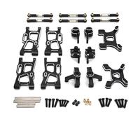 Rc Tasse Direction Pour Wltoys 144001 144010 124007 124008 124017 124019 Bras Suspension Métal Coupelle Direction Pour Porte Moyeu Tour D'amortisseur Mise Niveau Voiture Radiocommandée(Black)