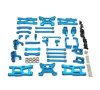 Rc Tasse Direction pour Wltoys 144016 144018 1/14 Support Moyeu Direction en Métal pour Bras Oscillant Biellette Direction Tour D'amortisseur Pièces Mise À Niveau pour Voiture RC(Blue)