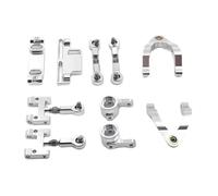 Rc Tasse Direction pour WPL D12 CNC Métal Supérieur Inférieur Bras Oscillant Coupelle Direction Fusée Direction Ensemble Joint À Rotule RC Voiture Mises À Niveau Accessoires Pièces(Silver)