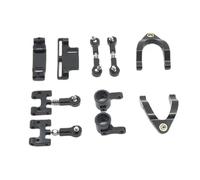 Rc Tasse Direction pour WPL D12 CNC Métal Supérieur Inférieur Bras Oscillant Coupelle Direction Fusée Direction Ensemble Joint À Rotule RC Voiture Mises À Niveau Accessoires Pièces(Black)