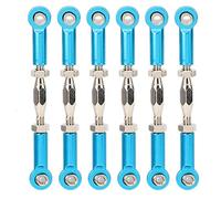 RC Tige de Traction, 6 Pcs Réglable Servo Liens Tie Rod en Alliage D'aluminium en Aluminium Tendeur Tige Tringlerie Ensemble pour RC Hobby Voiture Modèle(Bleu)