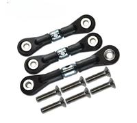 RC Tige de Traction pour Tamiya TT02 TT02T Pièces Et Accessoires Mise À Niveau De Voiture Télécommandée 1/10 3 Tiges Direction Servomoteurs en Métal(Gray)