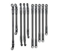 RC Tirant Lien Liens Compatible avec Axial pour SCX10 II 90046, 10 Pièces, Liaisons en Alliage D'aluminium, Maillons De Châssis Et Embout Tige en Plastique pour Voiture sur Chenilles 1/10 RC