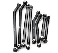 RC Tirant Lien Liens Compatible avec Axial SCX24 AXI00005 pour Gladiator Kit De Liaison De Biellette Surélevée en Alliage D'aluminium, Pièce De Modèle De Voiture sur Chenilles RC 1/24(Black)