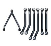 RC Tirant Lien Liens Compatible avec Axial SCX24 pour Wrangler C10 pour Bronco 1/24 RC, Pièces De Modèle De Camion De Voiture, Kit De Liaison De Direction en Alliage D'aluminium(Black)