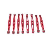 RC Tirant Lien Liens Compatible avec ZP1001 ZP1002 ZP1003 ZP1004 1/10 Accessoires De Mise À Niveau De Voiture Rc 8 Pièces Tige De Liaison De Voiture RC en Alliage D'aluminium(Red)