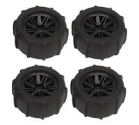 RC Tire Wheels Set Pneus en caoutchouc durable Politiques en plastique Strong Grip Shock Absorbe pour WLTOYS 144001 HBX MJX 1/12 1/14 1/16 1/18 Remote Control Cars Black 4pcs