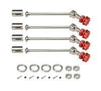 RC Voiture Accessoire Pour 1/10 Pour Traxxas Pour Maxx Pour WideMaxx 4 Pièces Arbre Transmission Étendu En Acier Métallique CVD Avec Roue Cannelée Hex 8996X Mise À Niveau Voiture RC(Silver,B Set)