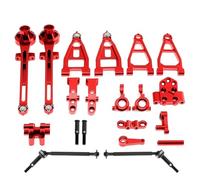 RC Voiture Accessoire pour Tamiya pour BBX BB01 BB-01 1/10 rc Car Upgrade Parts Kit Métallique Bras Avant Arrière Tour D'amortisseur Verticale Ensemble d'arbre Transmission Pièces Rechange RC(Red)