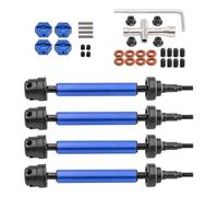 RC Voiture Pièce Pour Arrma 3S Big Pour Rock V2 Pour Granite Pour Senton Vortecks 1/10 4 Arbres De Transmission Avant Et Arrière En Métal CVD Pièces De Mise À Niveau(Blue)