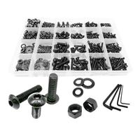 RC Voiture Pièce Pour Boulons 1140 Pièces Boîte M2 M3 M4 M5 Écrous Hexagonaux Noirs En Acier De Grade 10.9 Kit De Vis À Tête Ronde Écrous Et Rondelles