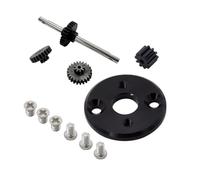 RC Voiture Pièce pour MN78 pour MN82 1/12 avec Pignons Moteur Support Moteur en Métal 370 Boîte Vitesses Ensemble Dengrenages Transmission Pièces Mise Niveau(Black with Gear)
