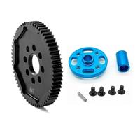 RC Voiture Pièce Pour Tamiya Pour TT-02 1/10 Métal 63T 64T 66T 71T 54500 Engrenage Droit Et Support D'engrenage Ensemble D'engrenages Haute Vitesse Pièces Mise À Niveau Voiture RC(64T)