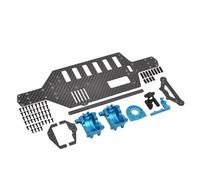 RC Voiture Pièce pour Tamiya pour TT02 TT02D TT02FT Pont Inférieur Fibre Carbone avec Boîtier Différentiel Châssis Mises Niveau Accessoires Pièces Remplacement Réparation(Blue)