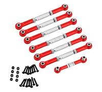 RC Voiture Pièce Pour Traxxas Pour Slash 4X4 Pour VXL 2WD Pour Rustler Pour Stampede Pour Hoss 1/10 Tendeurs En Alliage Métallique Ensemble Biellettes Carrossage Mise À Niveau Voiture RC(Red)